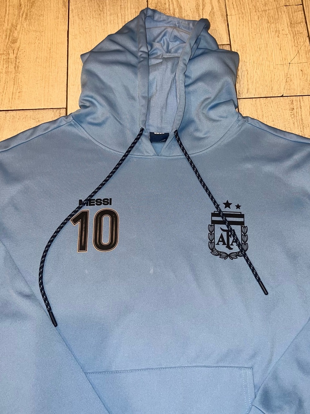 Argentina AFA Messi #10 Hoodie Pullover Light Blue Soccer Futbol